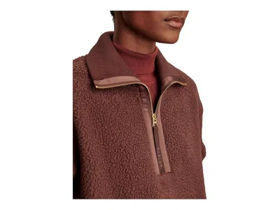Varley Roselle Recycled Polyester Fleece Half Zip Pullover In Brown