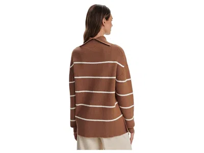 Varley Hamish Split Turtleneck Sweater In Brown