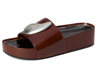 Tory Burch Patos Platform Slide Sandal In Burgundy