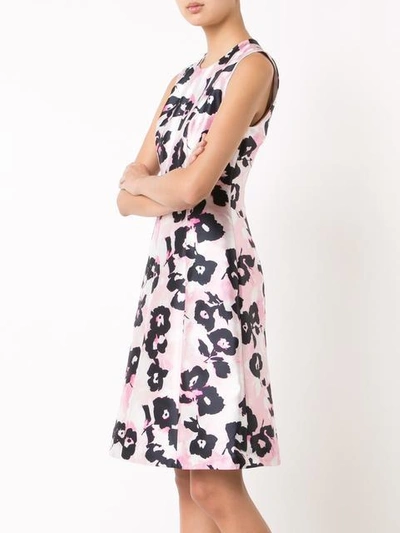 Shop Oscar De La Renta Floral Print Flared Dress