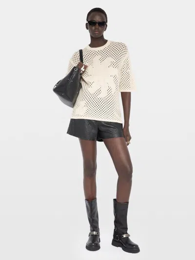 Zadig & Voltaire Malyna Openwork T-shirt In Neutral