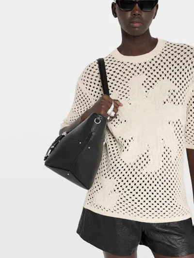 Zadig & Voltaire Malyna Openwork T-shirt In Neutral