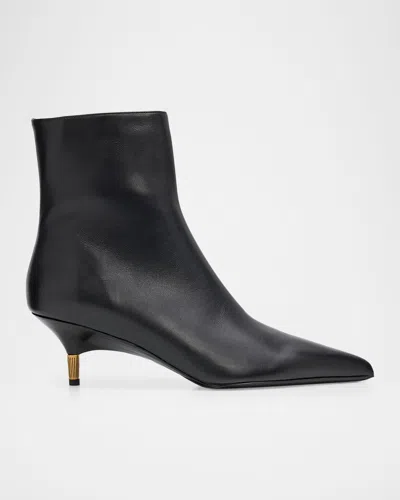 Khaite 55mm Bella Leather Ankle Boots In Black