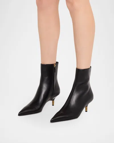 Khaite 55mm Bella Leather Ankle Boots In Black
