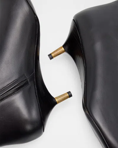 Khaite 55mm Bella Leather Ankle Boots In Black