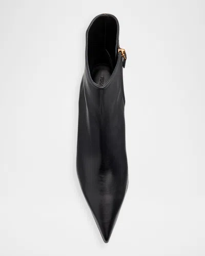 Khaite 55mm Bella Leather Ankle Boots In Black