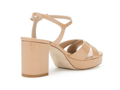 Stuart Weitzman Dayna Patent Crisscross Platform Sandals In Neutral