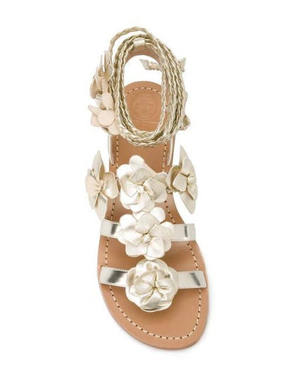 Shop Tory Burch Flower Embellished Sandals