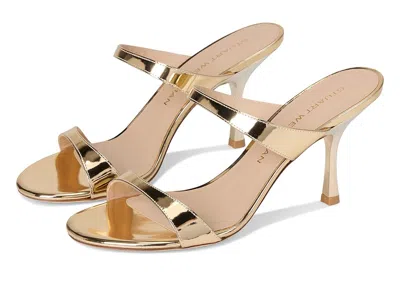 Stuart Weitzman Metallic-effect Double-strap Sandals In Multi