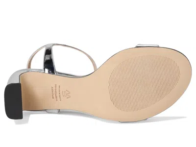 Stuart Weitzman Babette Metallic Ankle-strap Sandals In Silver