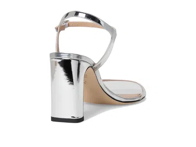 Stuart Weitzman Babette Metallic Ankle-strap Sandals In Silver