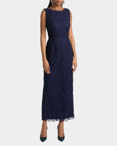 Milly Molly Lace Gown Maxi Dress In Blue