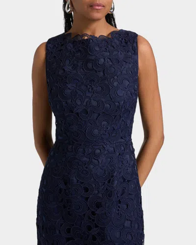 Milly Molly Lace Gown Maxi Dress In Blue