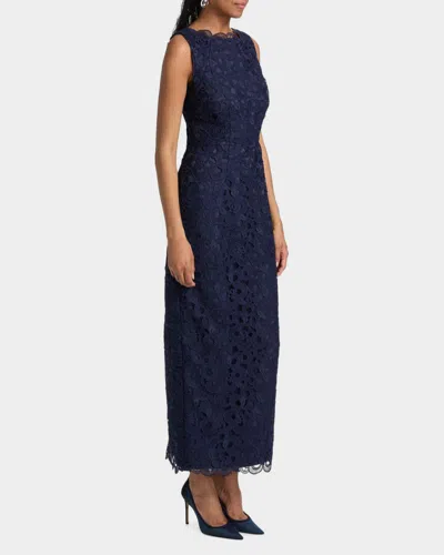 Milly Molly Lace Gown Maxi Dress In Blue