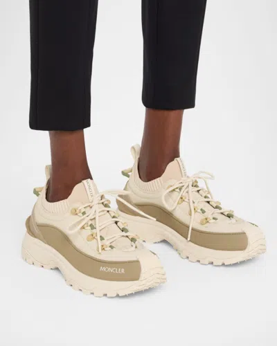Moncler Two-tone Canvas Trailgrip Lite3 Sneakers In Neutral