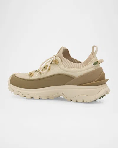 Moncler Two-tone Canvas Trailgrip Lite3 Sneakers In Neutral