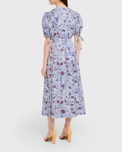Ulla Johnson Adriana Short Sleeve Cotton Dress Gardenia In Multi