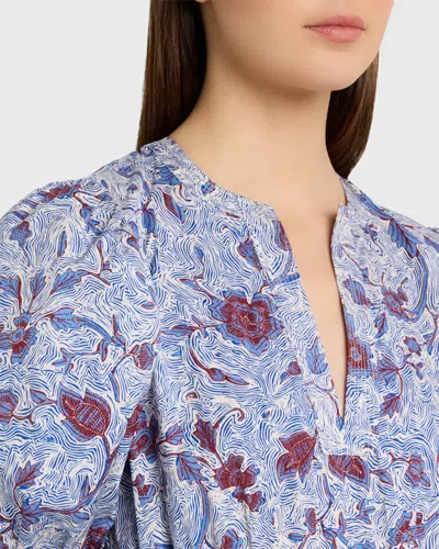 Ulla Johnson Adriana Short Sleeve Cotton Dress Gardenia In Multi