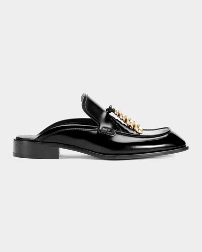 Loewe Black Leather Loafers