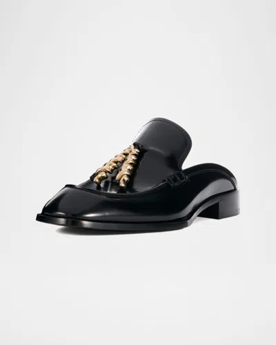 Loewe Black Leather Loafers