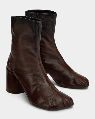 Mm6 Maison Margiela Anatomic Ombre Leather Ankle Boots In Brown