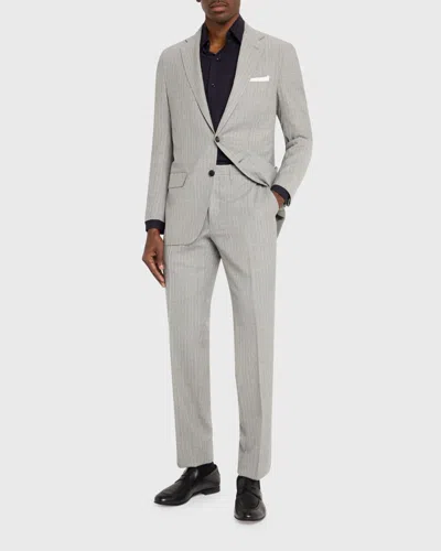 Kiton Wool Single-breasted Suit In Gray