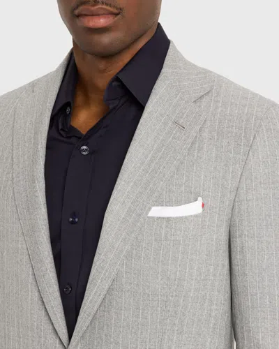 Kiton Wool Single-breasted Suit In Gray