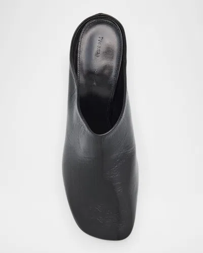 Proenza Schouler Slant Leather Mules In Black