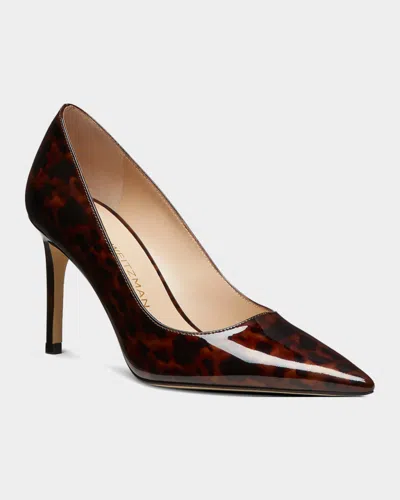 Stuart Weitzman 75mm Stuart Power Pointed-toe Stiletto Pumps In Burgundy