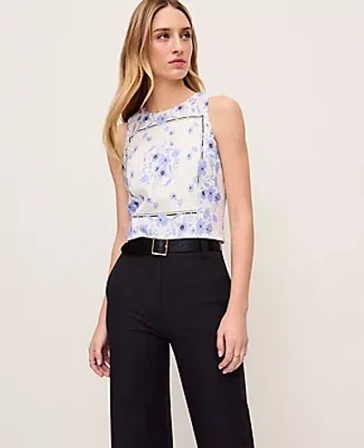 Ann Taylor Petite Floral Halter Shell Top In Blue | ModeSens