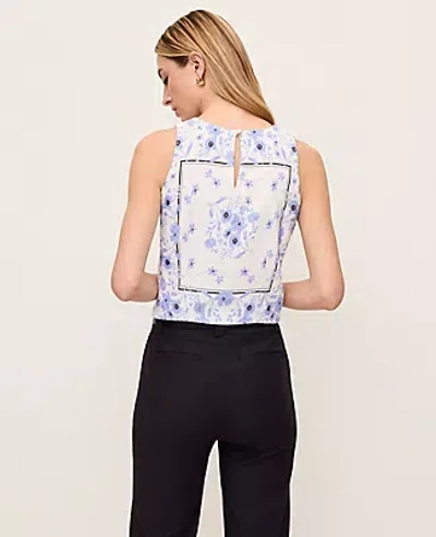 Ann Taylor Petite Floral Halter Shell Top In Blue | ModeSens