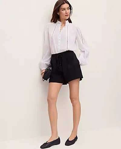 Ann Taylor Embroidered Blouse In White
