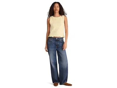 Madewell Sachi Smocked Tank Sheer Pineapple In Yellow
