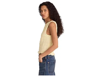 Madewell Sachi Smocked Tank Sheer Pineapple In Yellow