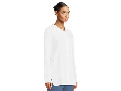 Mod-o-doc Long Sleeve Button Up Tunic In White