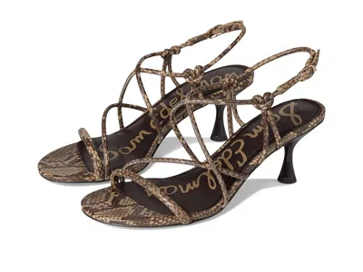 Sam Edelman Riana Strapy Heel Sandal Tan Snake Print Faux Leather In ...