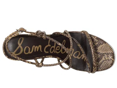 Sam Edelman Riana Strapy Heel Sandal Tan Snake Print Faux Leather In ...