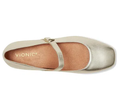 Vionic Wide Width Alameda Mary Jane Flat In Gold