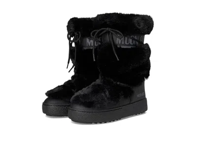 Moon Boot Ltrack Low Faux-fur Boots In Black