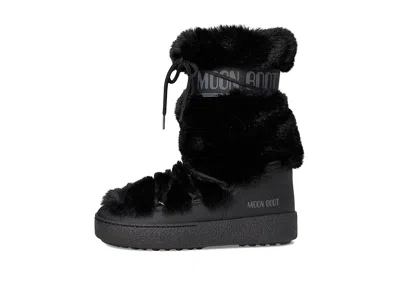 Moon Boot Ltrack Low Faux-fur Boots In Black