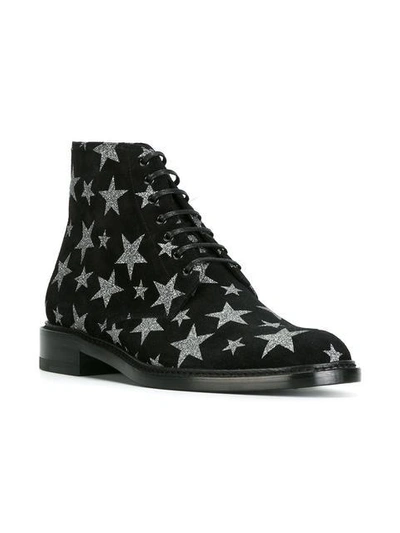 Shop Saint Laurent Lolita 20 Lace-up Ankle Boots - Black