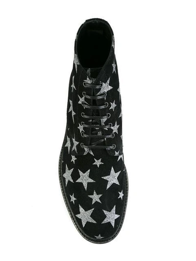 Shop Saint Laurent Lolita 20 Lace-up Ankle Boots - Black