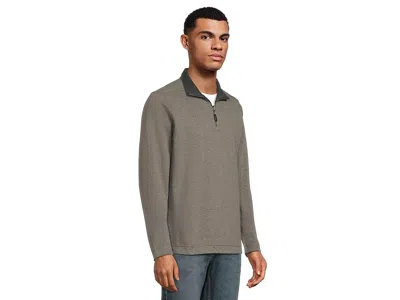 Johnston & Murphy Reversible Solid Quarter-zip In Gray