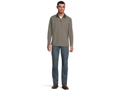 Johnston & Murphy Reversible Solid Quarter-zip In Gray