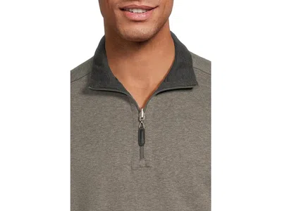 Johnston & Murphy Reversible Solid Quarter-zip In Gray