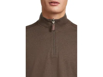 Johnston & Murphy Reversible Solid Quarter-zip In Brown