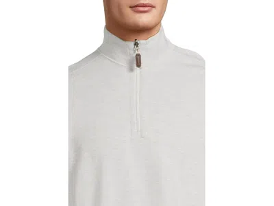 Johnston & Murphy Icon Reversible Cotton Blend Quarter Zip Pullover In White