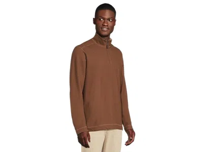 Johnston & Murphy Reversible Solid Quarter-zip In Brown