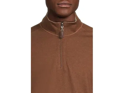 Johnston & Murphy Reversible Solid Quarter-zip In Brown