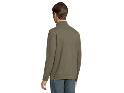 Johnston & Murphy Reversible Solid Quarter-zip In Green